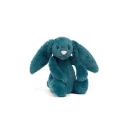 doudou lapin bleu pétrole