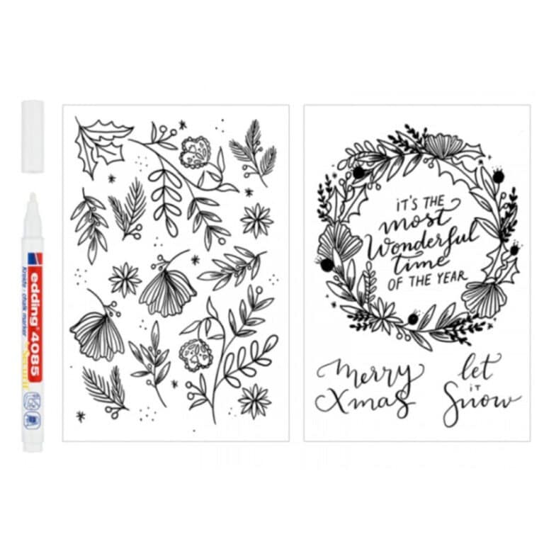 Kit décorez vos vitres, vue de face sur fond blanc