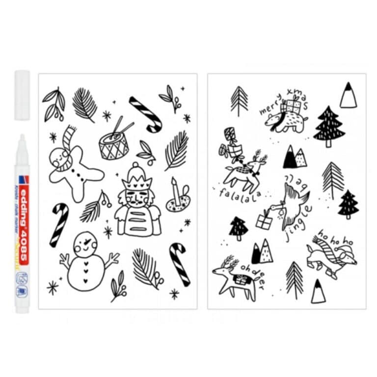 Kit décorez vos vitres, vue de face sur fond blanc