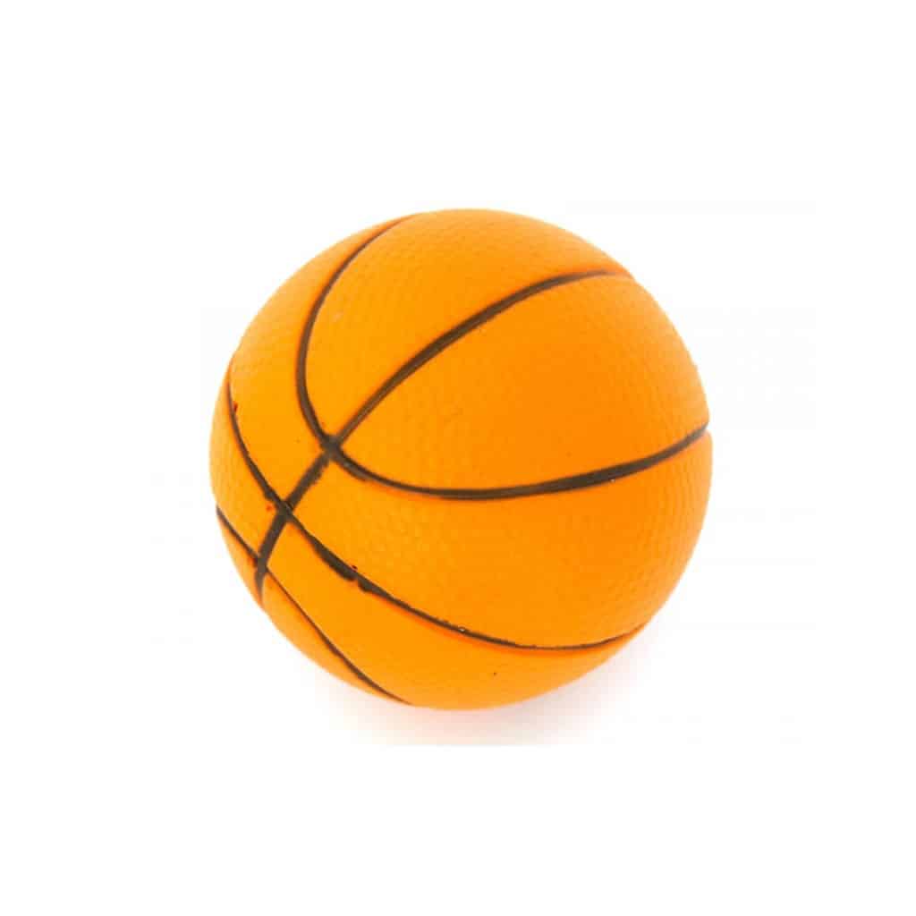 squishy ballon de basket antistress, vue de face sur fond blanc