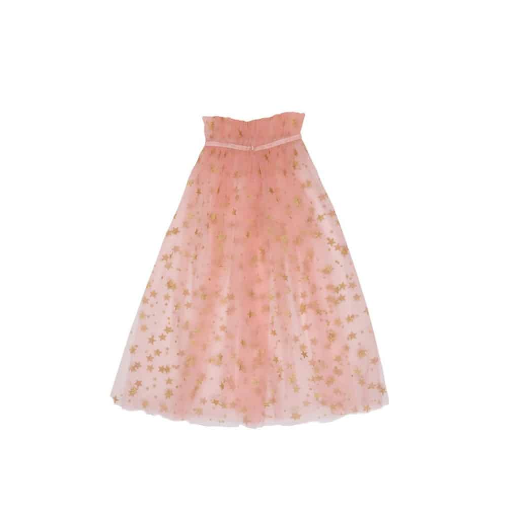 un déguisement cape en tulle rose étoiles