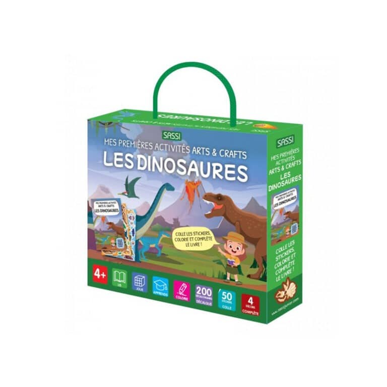Un coffret d'activités sur les dinosaures de la marque sassi