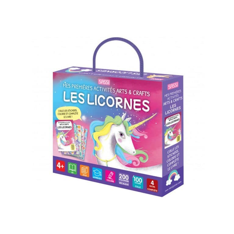 Un coffret d'activités sur les licornes de la marque sassi