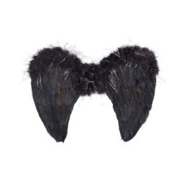 Des ailes noires à plumes pour un déguisement halloween