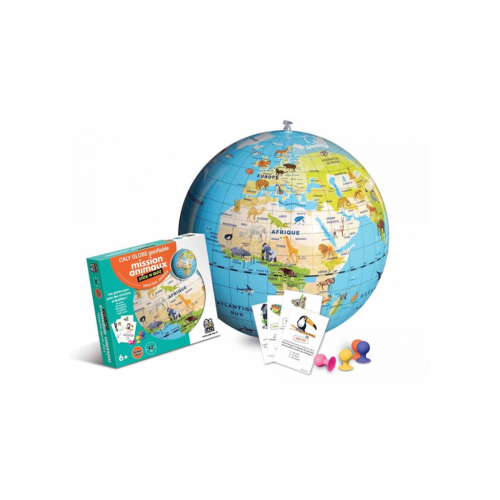 Globe Terrestre Gonflable - Jeu Educatif Mission Animaux - Little marmaille