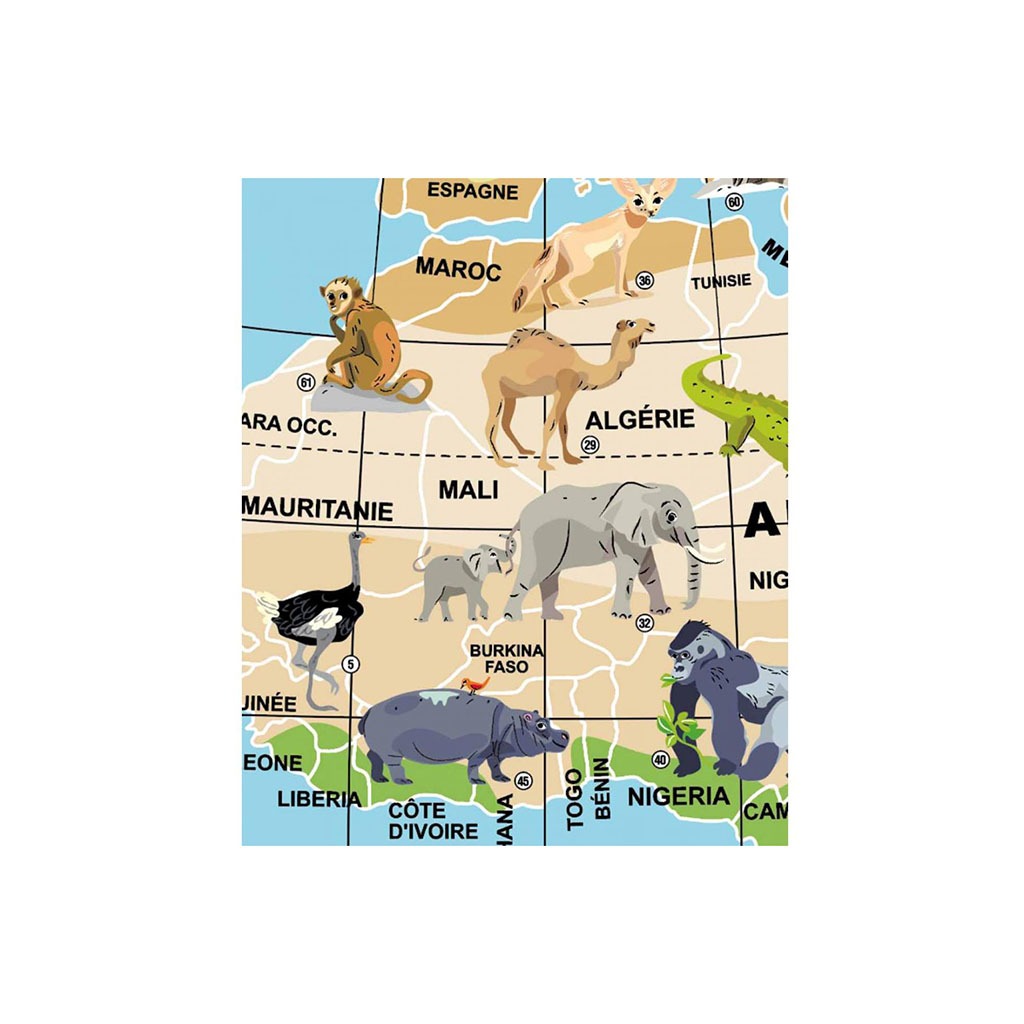 Animaux 30 cm - Globe Terrestre Gonflable - Jeu Educatif