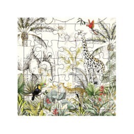 carte puzzle animaux jungle