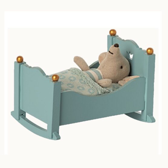 Berceau En Bois - Bleu - Pour Bébé Souris - Maileg