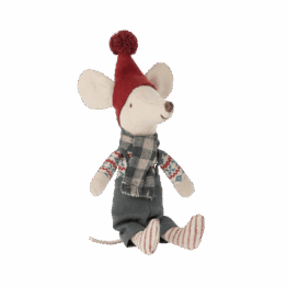 souris de noël maileg assise