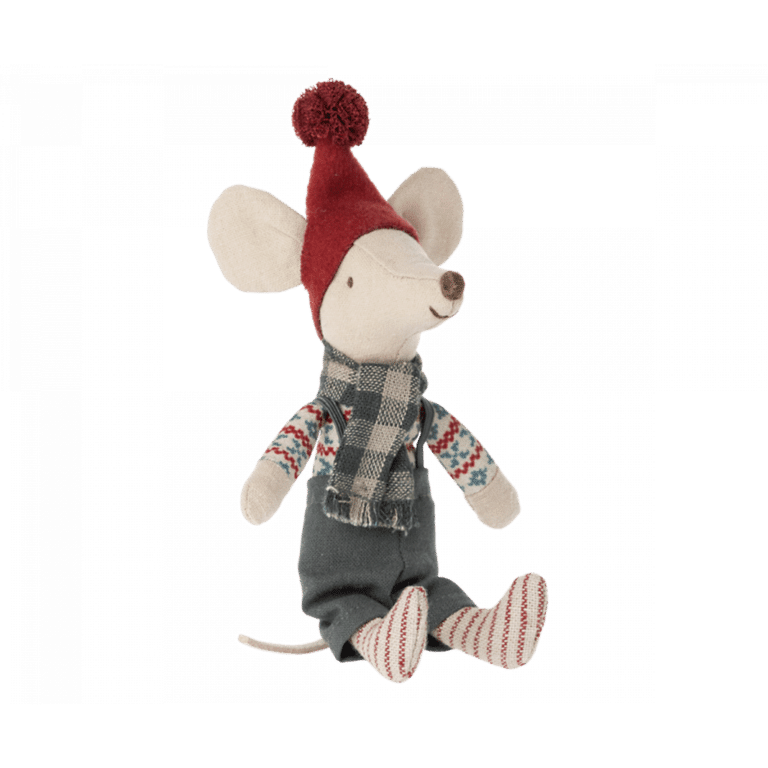 souris de noël maileg assise