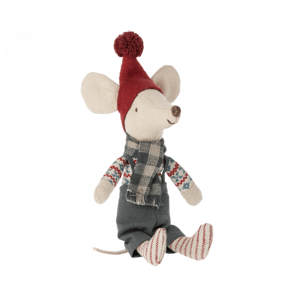 souris de noël maileg assise