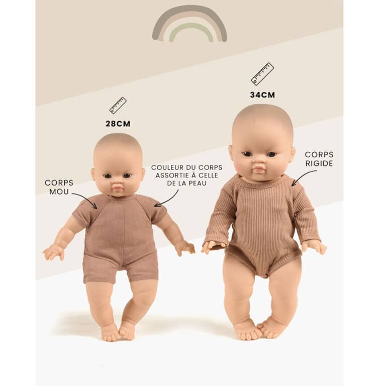 Oscar a de jolis yeux marrons et sa petite bouille est vraiment trop mignonne. Son corps mou est idéal pour les plus petits !