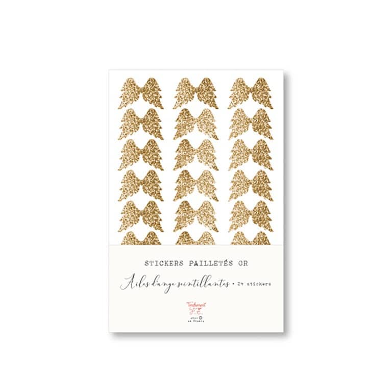 stickers paillettes or ailes d'ange