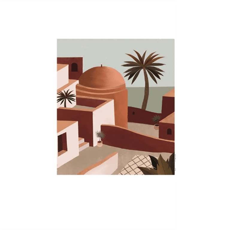 carte postale sidi bou said minimel sur fond blanc