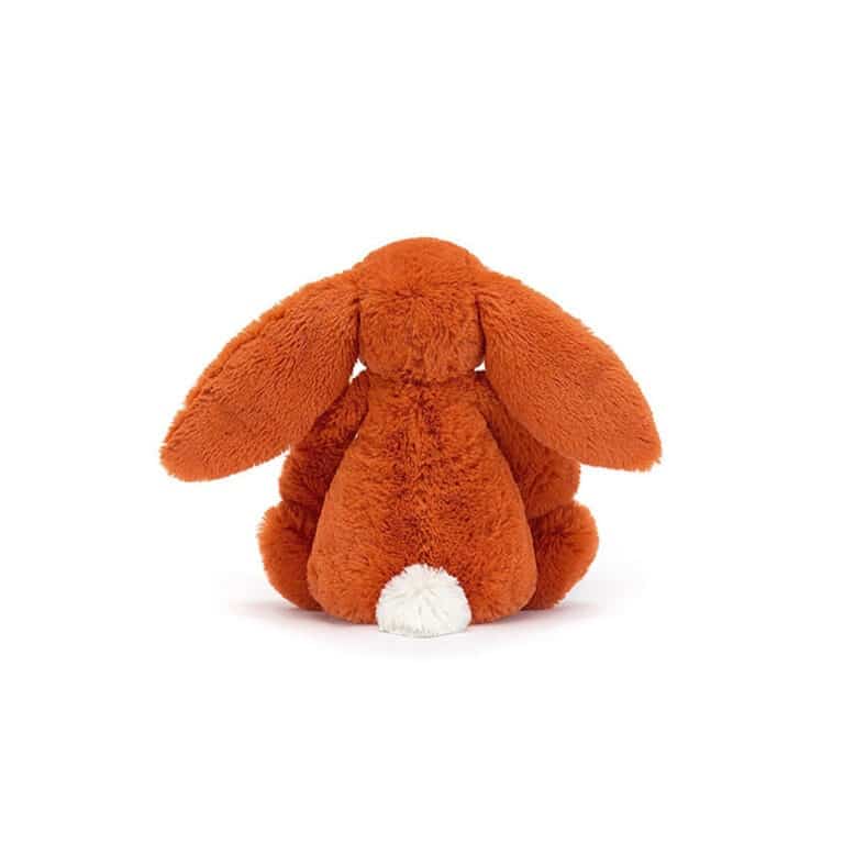 Doudou lapin de couleur orange mandarine de la marque jellycat