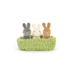 Doudou lapins dans leur nid de la marque jellycat