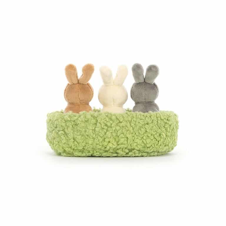 Doudou lapins dans leur nid de la marque jellycat