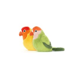Doudous oiseaux couple d'inséparables de chez jellycat