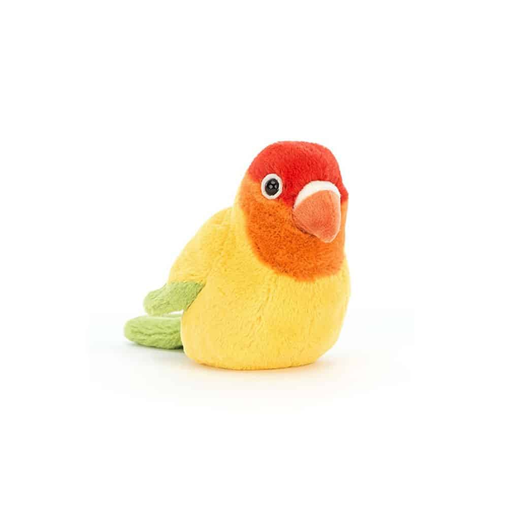 Doudous oiseaux couple d'inséparables de chez jellycat