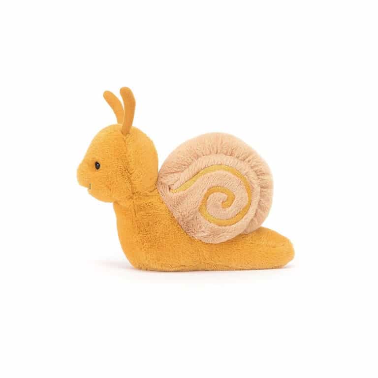 Sandy l'escargot des chez jellycat est tout doux