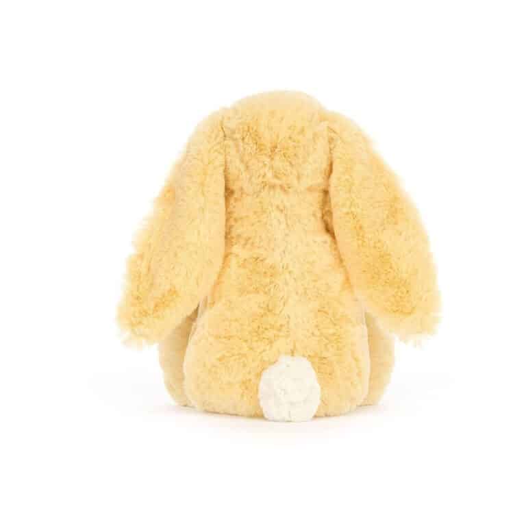 Doudou lapin de couleur jaune citron de la marque jellycat