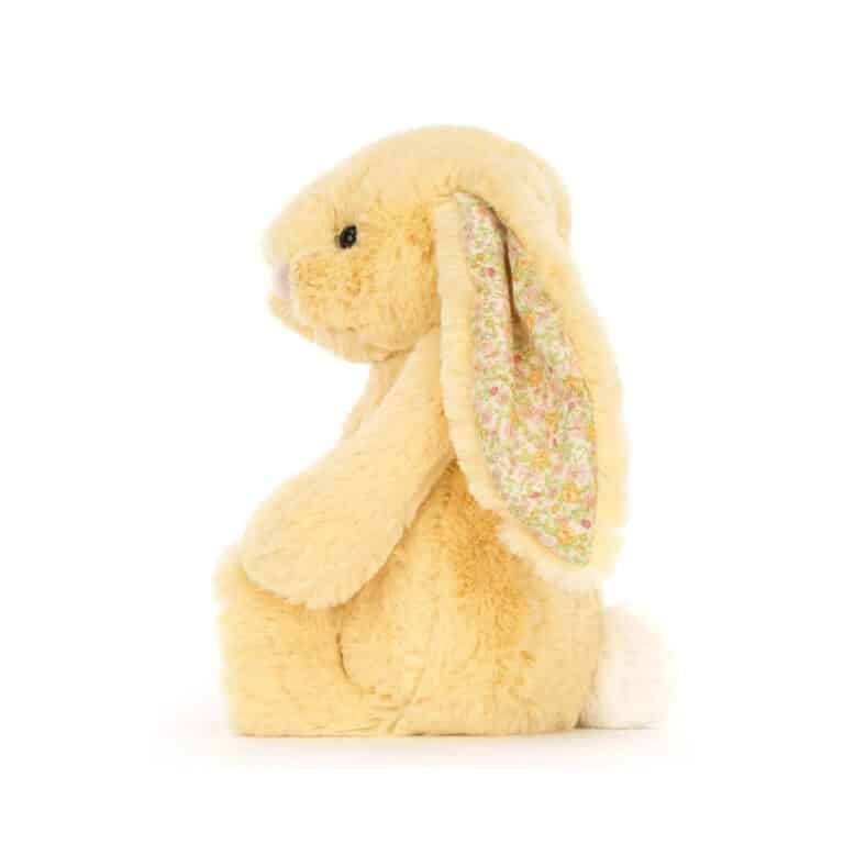 Doudou lapin de couleur jaune citron de la marque jellycat