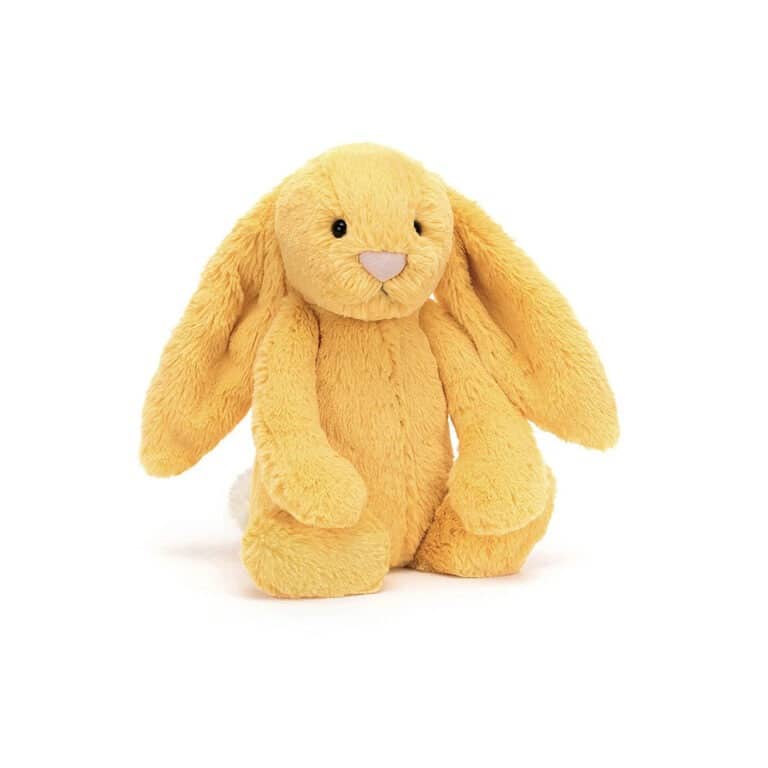 Doudou lapin jaune soleil de la marque jellycat