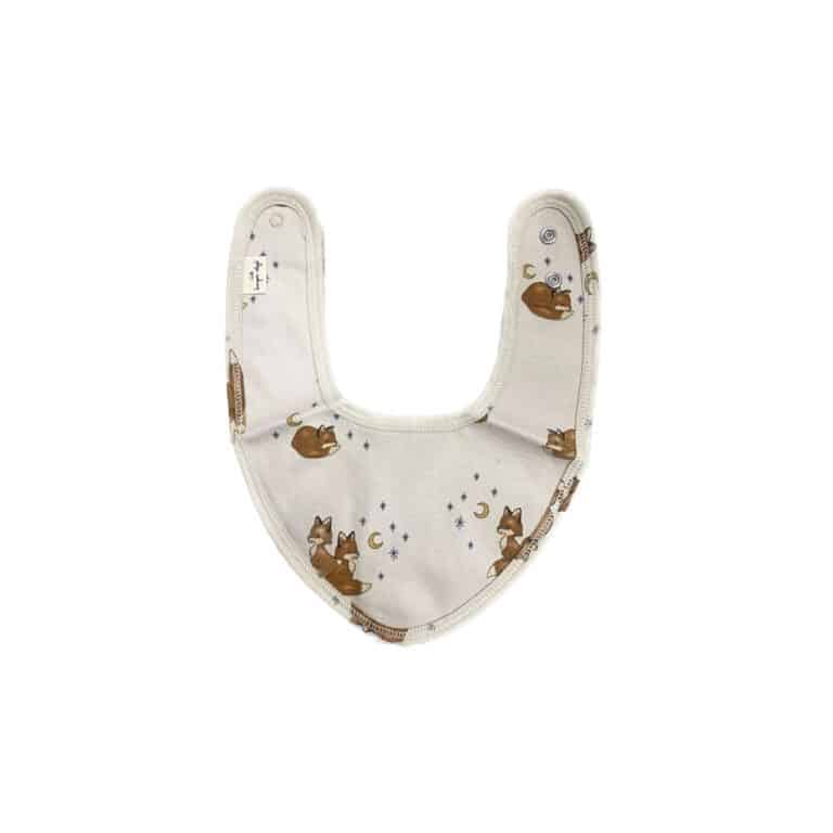 Bavoir bandana vue de face sur fond blanc