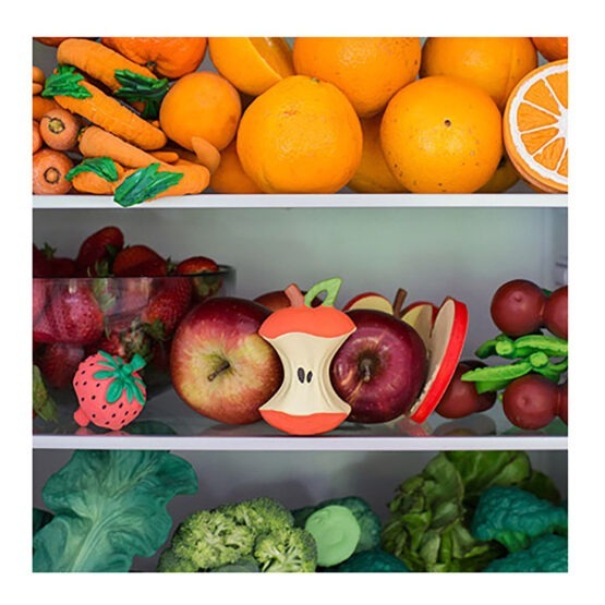 jouet de dentition pepa la pomme avec autres fruits et légumes