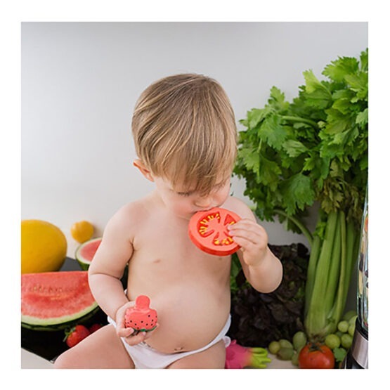 jouet de dentition Renato la tomate ambiance bébé