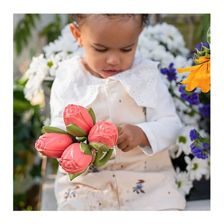 jouet de dentition theo la tulipe avec bouquet