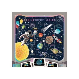 carte puzzle cosmonaute cartes d'art