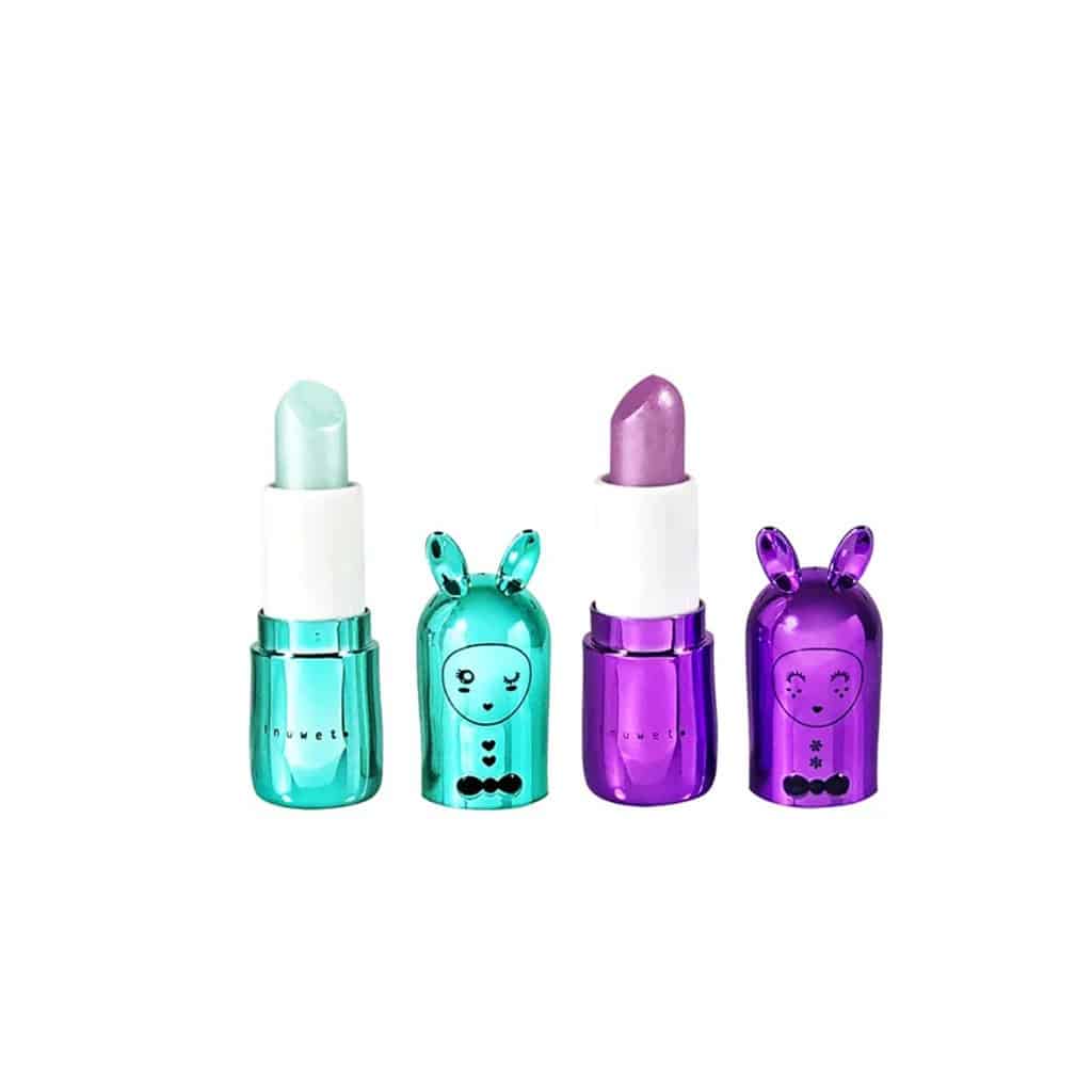 Coffret duo baumes à lèvres purple ribbon de la marque inuwet