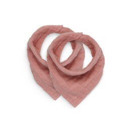 bavoir bandana rose coton fond blanc
