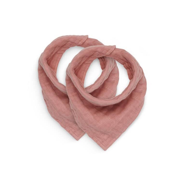 bavoir bandana rose coton fond blanc
