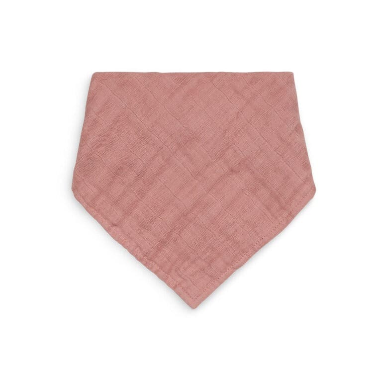 bavoir bandana bois de rose jollein à plat