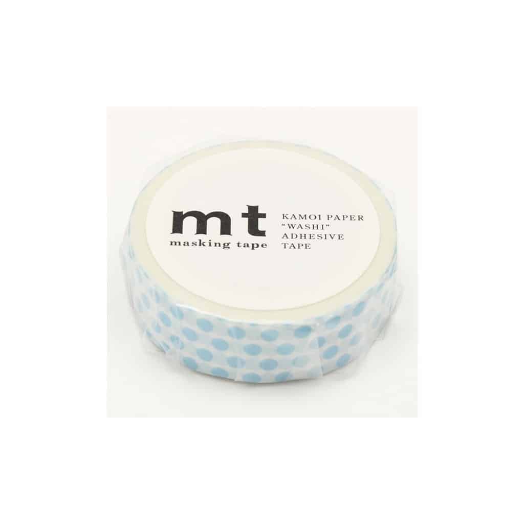 Masking tape à pois bleus parfait pour décorer des cahiers