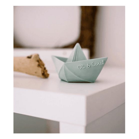 jouet de dentition bateau origami menthe ambiance