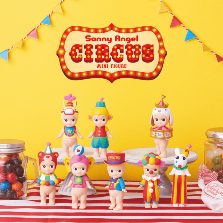 Les figurines sonny angel de la série circus se trouvent dans des boîtes mystères