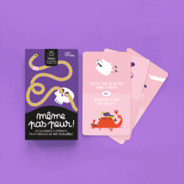 cartes même pas peur minus edition paquet et cartes sur fond violet