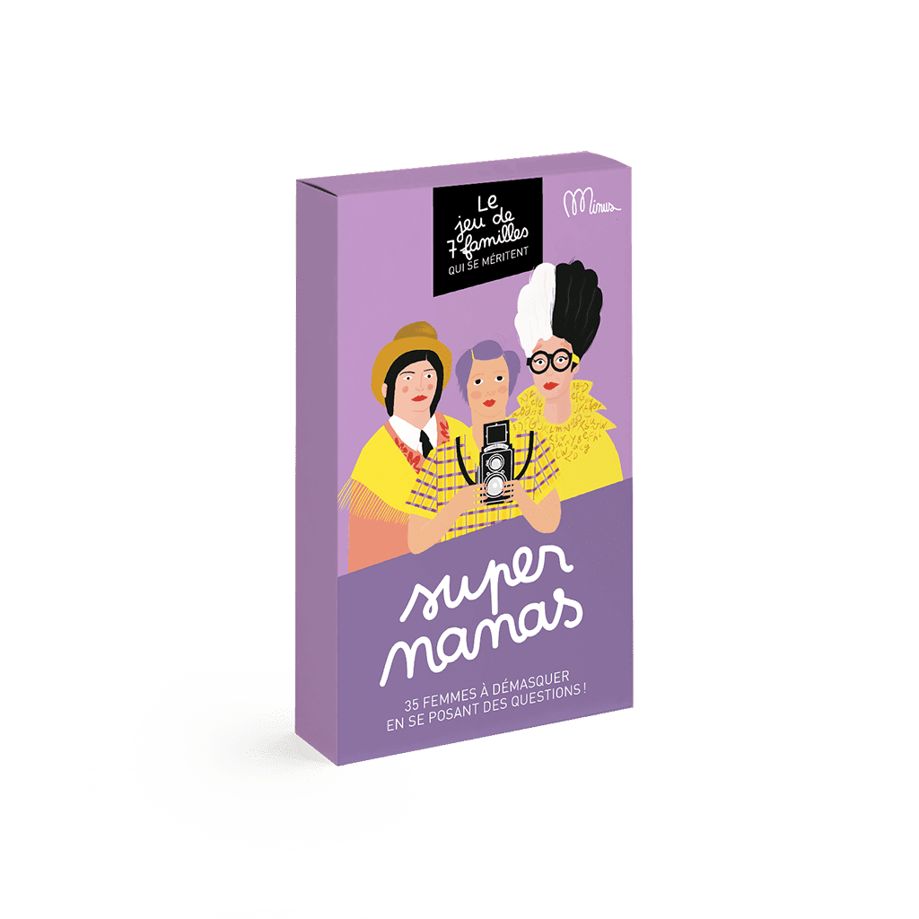 jeu de 7 familles super nanas minus edition sur fond blanc