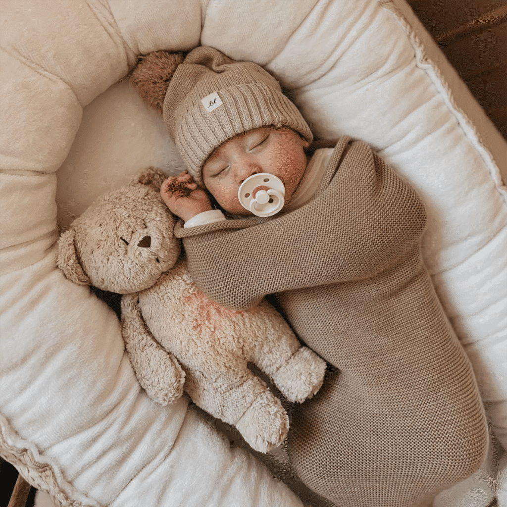 moonie l'ourson magique sable bb&co photo avec bébé