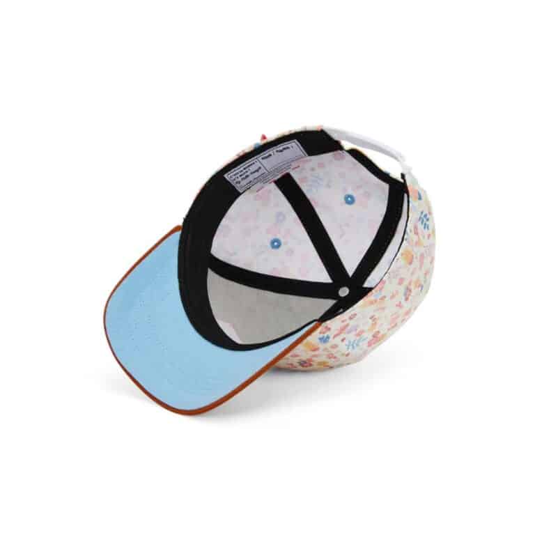 Casquette hello hossy dried flowers vue de dessous fond blanc