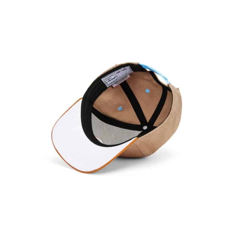 casquette hello hossy mini latte vue de dessous sur fond blanc