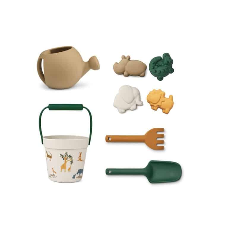 Ensemble de plage sur fond blanc