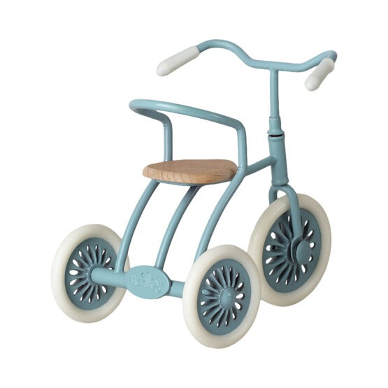 tricycle bleu vue de dos