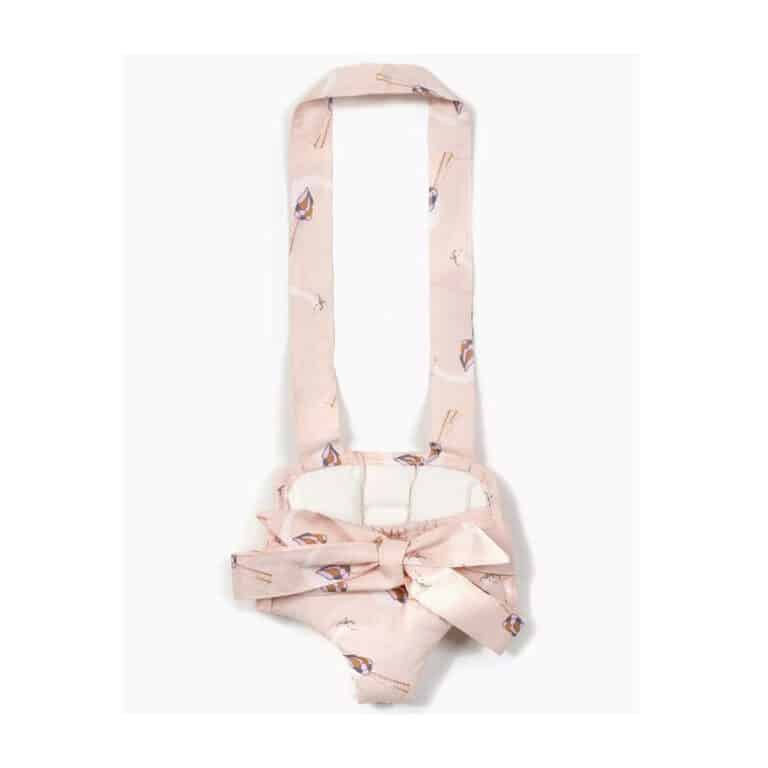 porte bébé peacoks roses fond blanc de dos