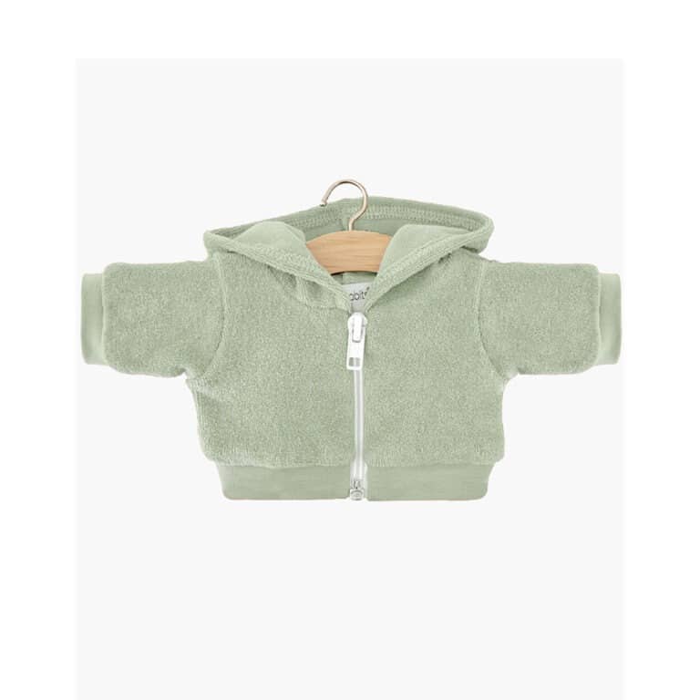 Sweat en éponge de couleur thé vert de la marque minikane pour poupées gordis