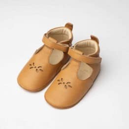 Chaussons "basile" de couleur camel deux bouts