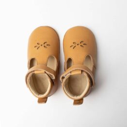 Chaussons "basile" de couleur camel deux bouts